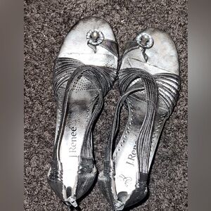 J. Renee vintage style silver sandals